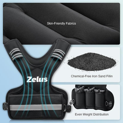 Labor Day Sale: Zelus Adjustable Weighted Vest (4-32 lbs) for Enhanced Workouts, Running, and Body Weight Training – Perfect for Fitness Enthusiasts and a Great Gift Idea!