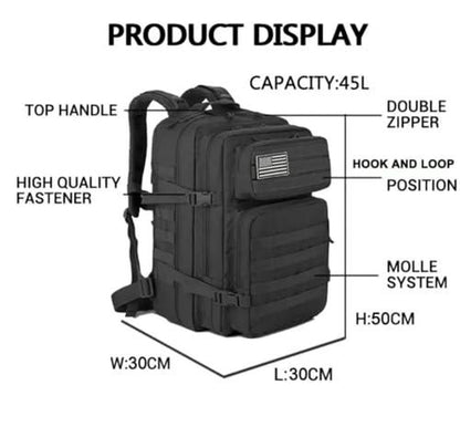 Fifarise 900D Tactical Backpack - 45L Capacity, MOLLE System, Padded Shoulder & Adjustable Waist Straps for Ultimate Comfort and Versatility
