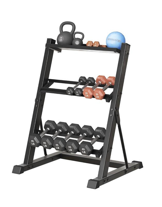 3-Tier Adjustable Dumbbell Rack Stand - 700LB Capacity Heavy-Duty Weight Storage for Home Gym (Rack Only)